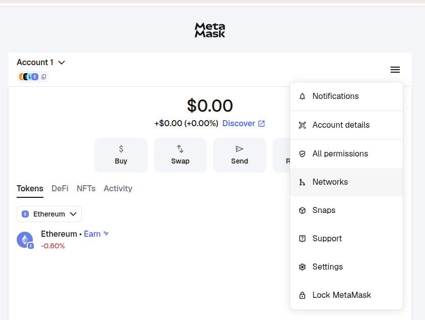 Connecting Metamask step 2