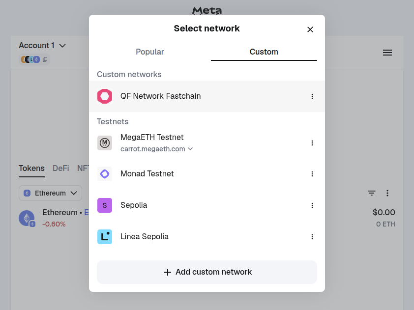 Connecting Metamask step 5