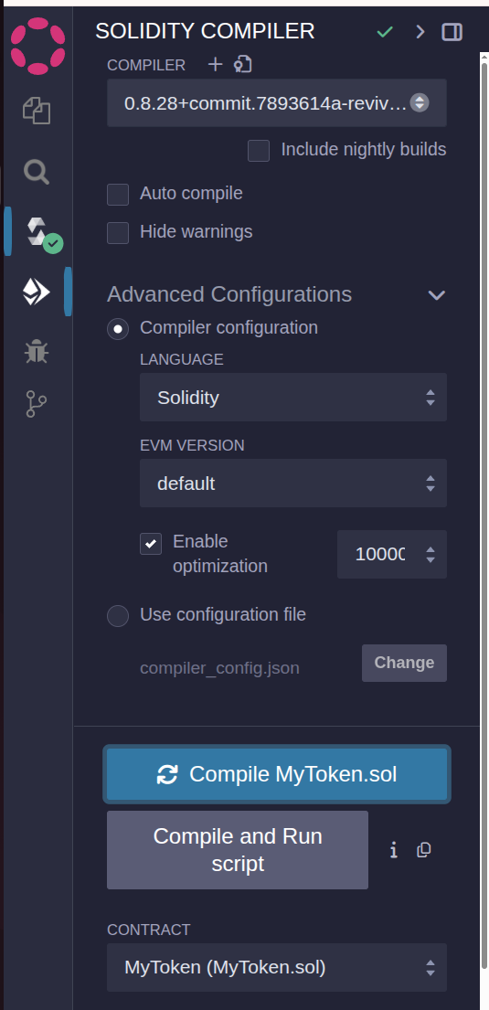 Deploy smart contract step 2
