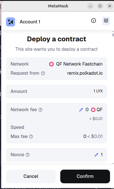Deploy smart contract step 6